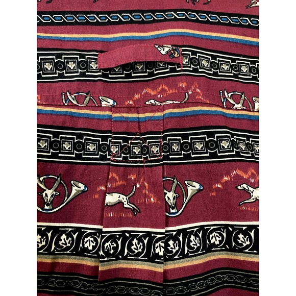 Vintage Red Rover Shirt Youth Medium Western 90’s Aztec Dead Stock Button Up Dog - Picture 11 of 11